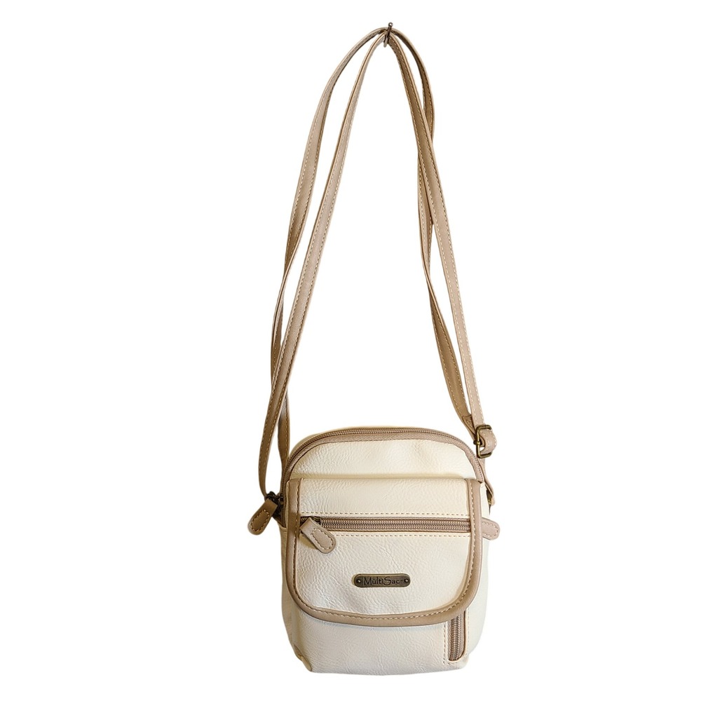 NWT MultiSac Everest Mini Crossbody Bag Womens Cream Tan Travel Purse Small